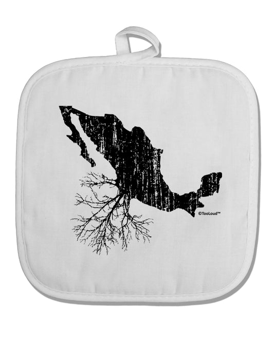 Mexican Roots Design - Distressed White Fabric Pot Holder Hot Pad by TooLoud-Pot Holder-TooLoud-White-Davson Sales