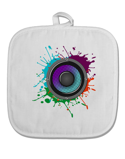 Paint Splatter Speaker White Fabric Pot Holder Hot Pad-Pot Holder-TooLoud-White-Davson Sales