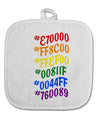 TooLoud Pride Flag Hex Code White Fabric Pot Holder Hot Pad-PotHolders-TooLoud-Davson Sales