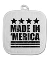 Made in Merica - Stars and Stripes Design White Fabric Pot Holder Hot Pad-Pot Holder-TooLoud-White-Davson Sales