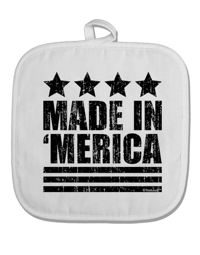 Made in Merica - Stars and Stripes Design White Fabric Pot Holder Hot Pad-Pot Holder-TooLoud-White-Davson Sales