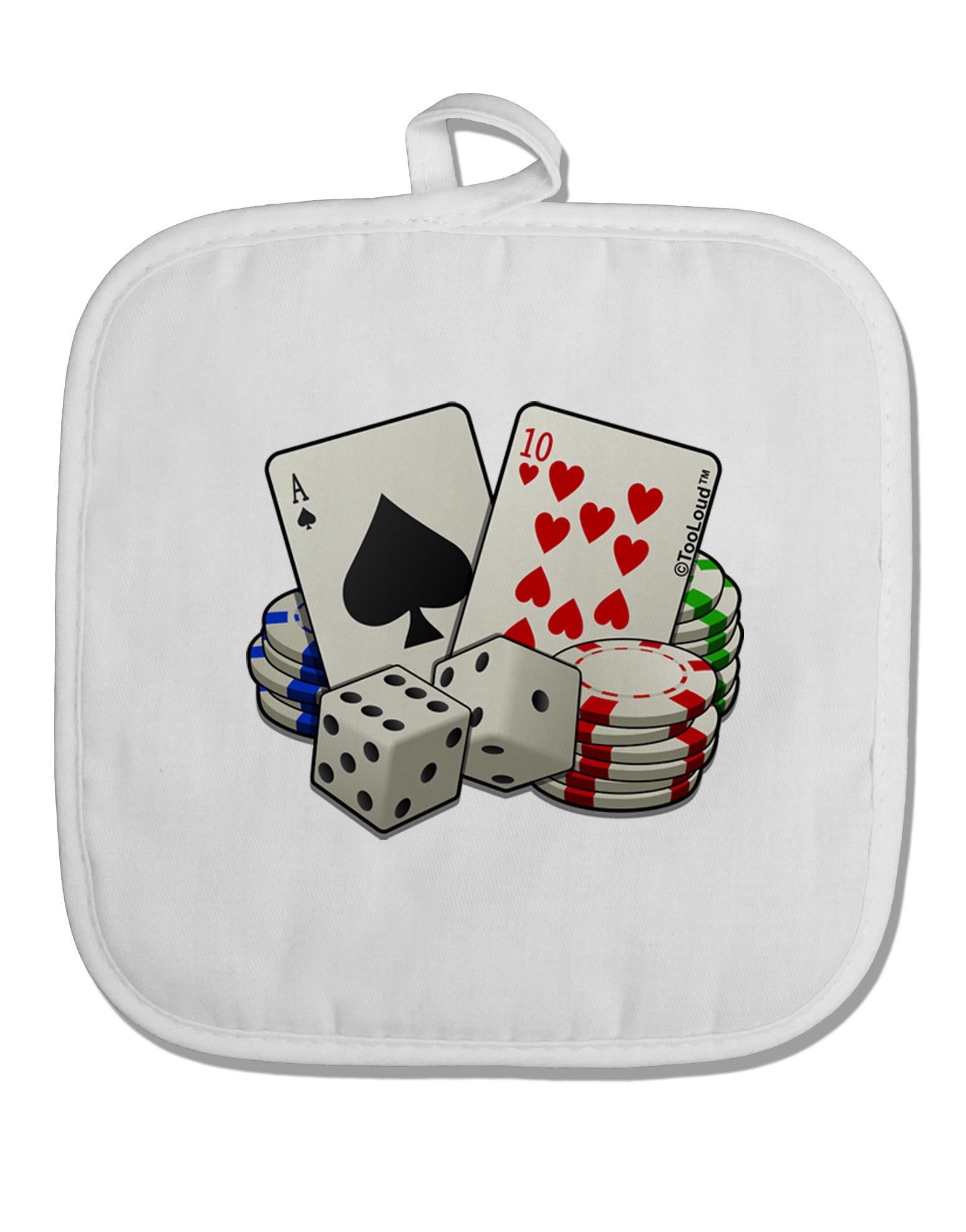 Gambling Weapons White Fabric Pot Holder Hot Pad-Pot Holder-TooLoud-White-Davson Sales