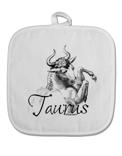 Taurus Illustration White Fabric Pot Holder Hot Pad-Pot Holder-TooLoud-White-Davson Sales