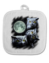 Three Owls and Moon White Fabric Pot Holder Hot Pad-Pot Holder-TooLoud-White-Davson Sales