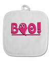 Cute Boo Text Pink White Fabric Pot Holder Hot Pad-Pot Holder-TooLoud-White-Davson Sales