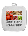 Buy Local Produce Text White Fabric Pot Holder Hot Pad-Pot Holder-TooLoud-White-Davson Sales