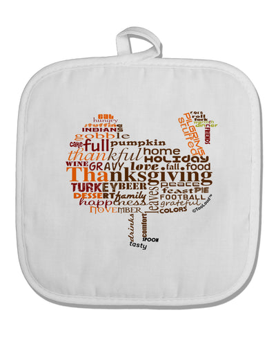 Turkey Typography White Fabric Pot Holder Hot Pad-Pot Holder-TooLoud-White-Davson Sales