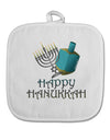 Blue & Silver Happy Hanukkah White Fabric Pot Holder Hot Pad-Pot Holder-TooLoud-White-Davson Sales