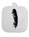 Black Feather White Fabric Pot Holder Hot Pad-Pot Holder-TooLoud-White-Davson Sales