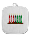 Kwanzaa Candles 7 Principles White Fabric Pot Holder Hot Pad-Pot Holder-TooLoud-White-Davson Sales