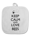 Keep Calm and Love Bees White Fabric Pot Holder Hot Pad-Pot Holder-TooLoud-White-Davson Sales