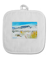 CO Snow Scene Watercolor White Fabric Pot Holder Hot Pad-Pot Holder-TooLoud-White-Davson Sales