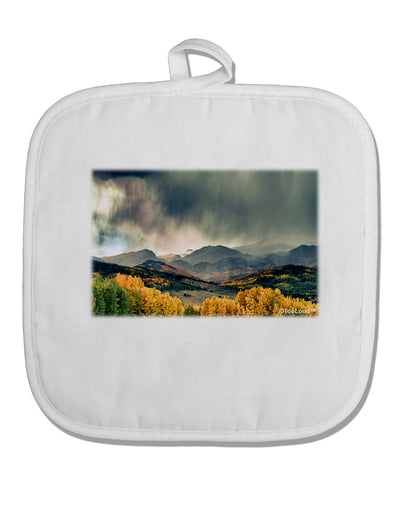 Colorado Mountain Scene Photo White Fabric Pot Holder Hot Pad-Pot Holder-TooLoud-White-Davson Sales