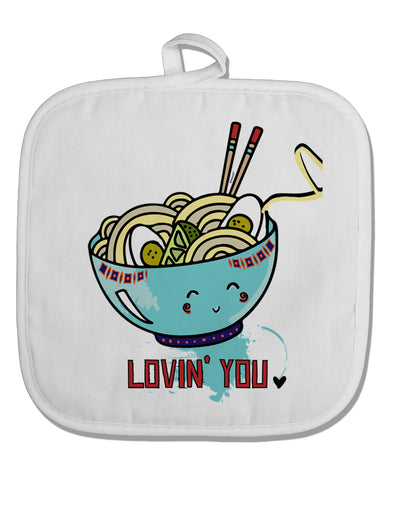 TooLoud Matching Lovin You Blue Pho Bowl White Fabric Pot Holder Hot Pad-PotHolders-TooLoud-Davson Sales