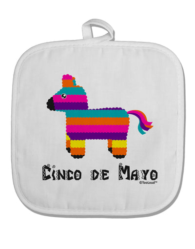 Colorful Pinata Design - Cinco de Mayo White Fabric Pot Holder Hot Pad by TooLoud-Pot Holder-TooLoud-White-Davson Sales