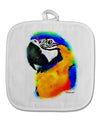 Brightly Colored Parrot Watercolor White Fabric Pot Holder Hot Pad-Pot Holder-TooLoud-White-Davson Sales