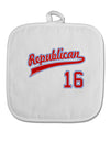 Republican Jersey 16 White Fabric Pot Holder Hot Pad-Pot Holder-TooLoud-White-Davson Sales