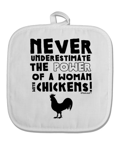 A Woman With Chickens White Fabric Pot Holder Hot Pad by TooLoud-Pot Holder-TooLoud-White-Davson Sales