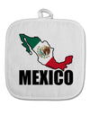 Mexico Outline - Mexican Flag - Mexico Text White Fabric Pot Holder Hot Pad by TooLoud-Pot Holder-TooLoud-White-Davson Sales