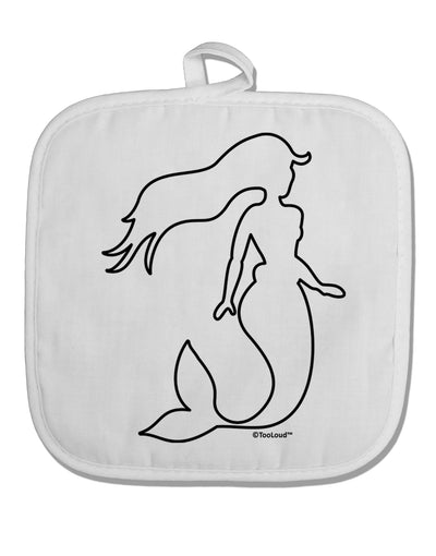 Mermaid Outline White Fabric Pot Holder Hot Pad-Pot Holder-TooLoud-White-Davson Sales