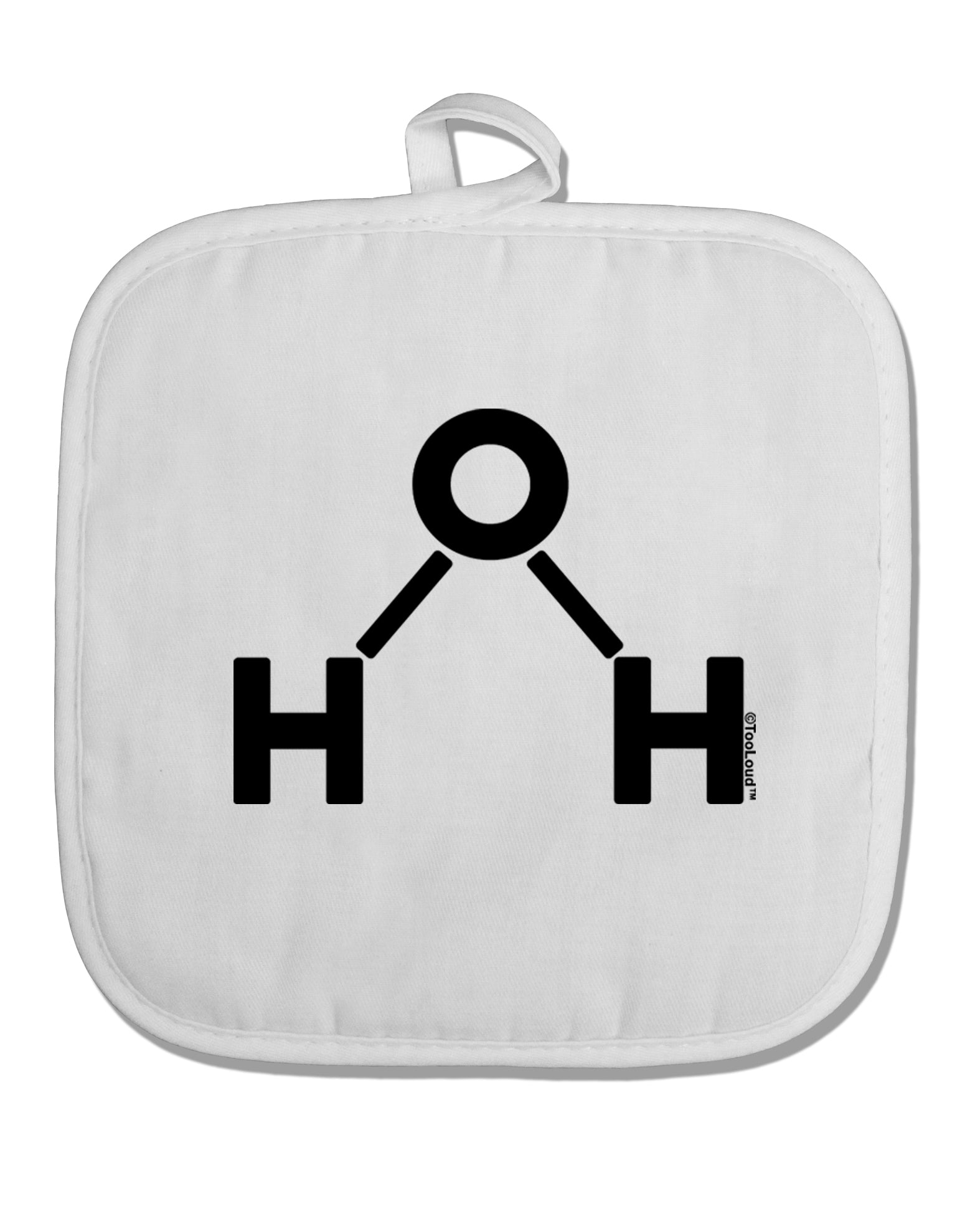 Water Molecule Text White Fabric Pot Holder Hot Pad by TooLoud-Pot Holder-TooLoud-White-Davson Sales
