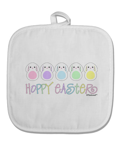 Cute Pastel Bunnies - Hoppy Easter White Fabric Pot Holder Hot Pad by TooLoud-Pot Holder-TooLoud-White-Davson Sales