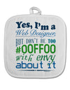 Web Designer -00FF00 With Envy White Fabric Pot Holder Hot Pad-Pot Holder-TooLoud-White-Davson Sales