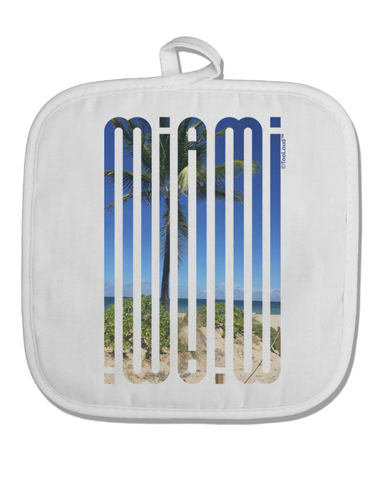 Miami Beach View Mirage White Fabric Pot Holder Hot Pad-Pot Holder-TooLoud-White-Davson Sales