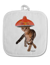 Cat with Sombrero and Sunglasses White Fabric Pot Holder Hot Pad by TooLoud-Pot Holder-TooLoud-White-Davson Sales