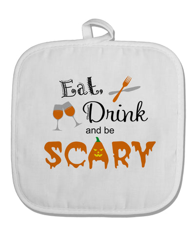 Eat Drink Scary Black White Fabric Pot Holder Hot Pad-Pot Holder-TooLoud-White-Davson Sales