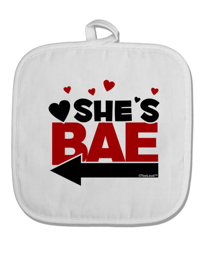 She's BAE - Left Arrow White Fabric Pot Holder Hot Pad-Pot Holder-TooLoud-White-Davson Sales