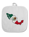 Mexico Outline - Mexican Flag White Fabric Pot Holder Hot Pad by TooLoud-Pot Holder-TooLoud-White-Davson Sales