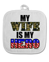 My Wife is My Hero - Armed Forces White Fabric Pot Holder Hot Pad by TooLoud-Pot Holder-TooLoud-White-Davson Sales