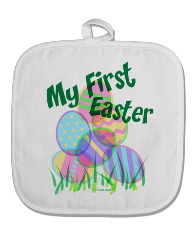 My First Easter Gel Look Print White Fabric Pot Holder Hot Pad-Pot Holder-TooLoud-White-Davson Sales