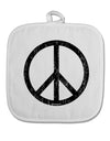 Peace Sign Symbol - Distressed White Fabric Pot Holder Hot Pad-Pot Holder-TooLoud-White-Davson Sales