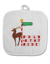 Rudolf Ratchet Reindeer Color Text White Fabric Pot Holder Hot Pad-Pot Holder-TooLoud-White-Davson Sales