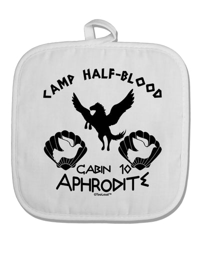 Cabin 10 Aphrodite Camp Half Blood White Fabric Pot Holder Hot Pad-Pot Holder-TooLoud-White-Davson Sales