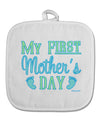 My First Mother's Day - Baby Feet - Blue White Fabric Pot Holder Hot Pad by TooLoud-Pot Holder-TooLoud-White-Davson Sales