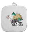 TooLoud Pugs and Kisses White Fabric Pot Holder Hot Pad-PotHolders-TooLoud-Davson Sales