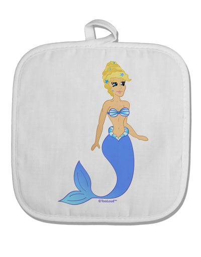 Mermaid Design - Blue White Fabric Pot Holder Hot Pad-Pot Holder-TooLoud-White-Davson Sales