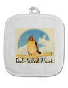 Red-tailed Hawk Text White Fabric Pot Holder Hot Pad-Pot Holder-TooLoud-White-Davson Sales