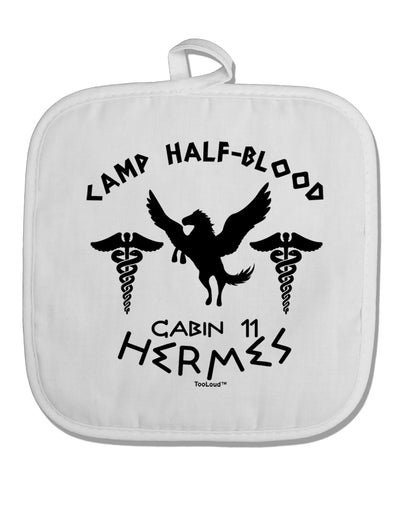 Camp Half Blood Cabin 11 Hermes White Fabric Pot Holder Hot Pad by TooLoud-Pot Holder-TooLoud-White-Davson Sales