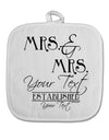 Personalized Mrs and Mrs -Name- Established -Date- Design White Fabric Pot Holder Hot Pad-Pot Holder-TooLoud-White-Davson Sales