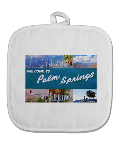 Welcome to Palm Springs Collage White Fabric Pot Holder Hot Pad-Pot Holder-TooLoud-White-Davson Sales