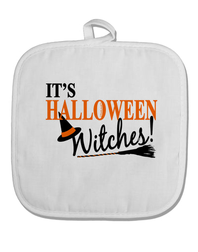 It's Halloween Witches Hat White Fabric Pot Holder Hot Pad-Pot Holder-TooLoud-White-Davson Sales