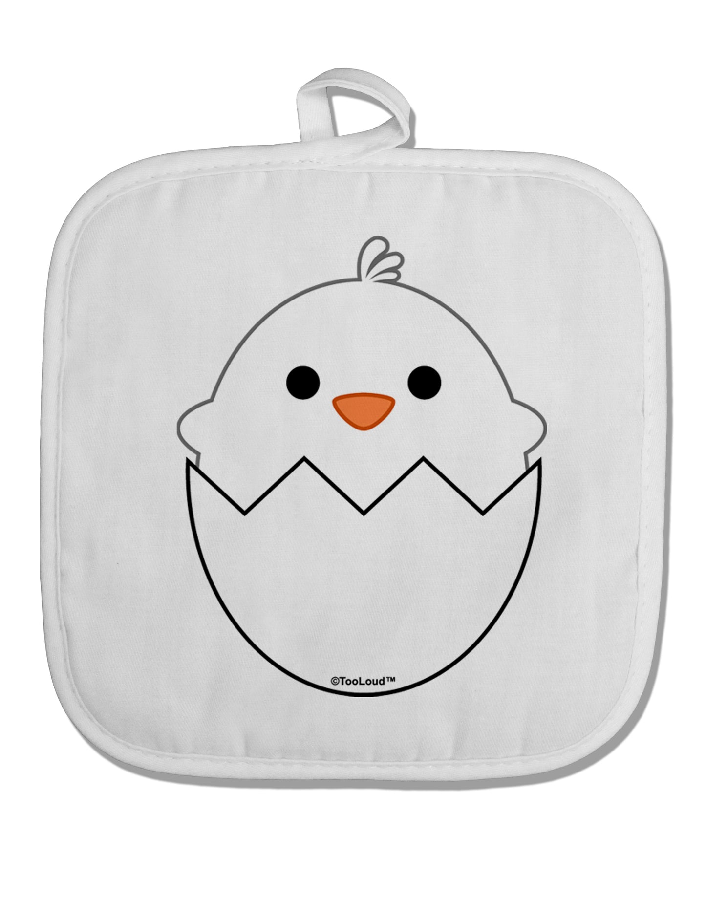 Cute Hatching Chick - White White Fabric Pot Holder Hot Pad by TooLoud-Pot Holder-TooLoud-White-Davson Sales