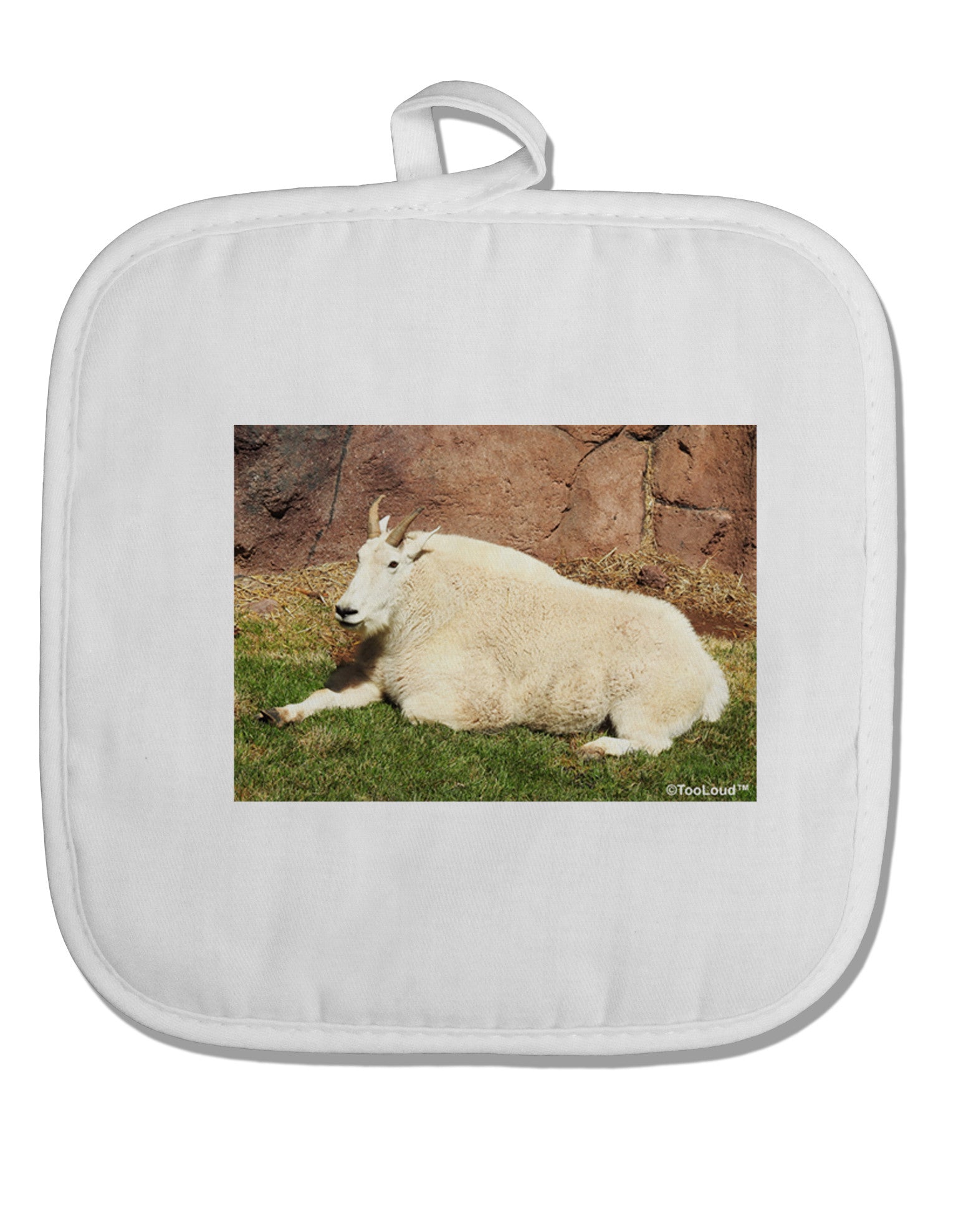 Relaxing Ram White Fabric Pot Holder Hot Pad-Pot Holder-TooLoud-White-Davson Sales