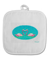 Love Birds - Flamingos Watercolor White Fabric Pot Holder Hot Pad-Pot Holder-TooLoud-White-Davson Sales