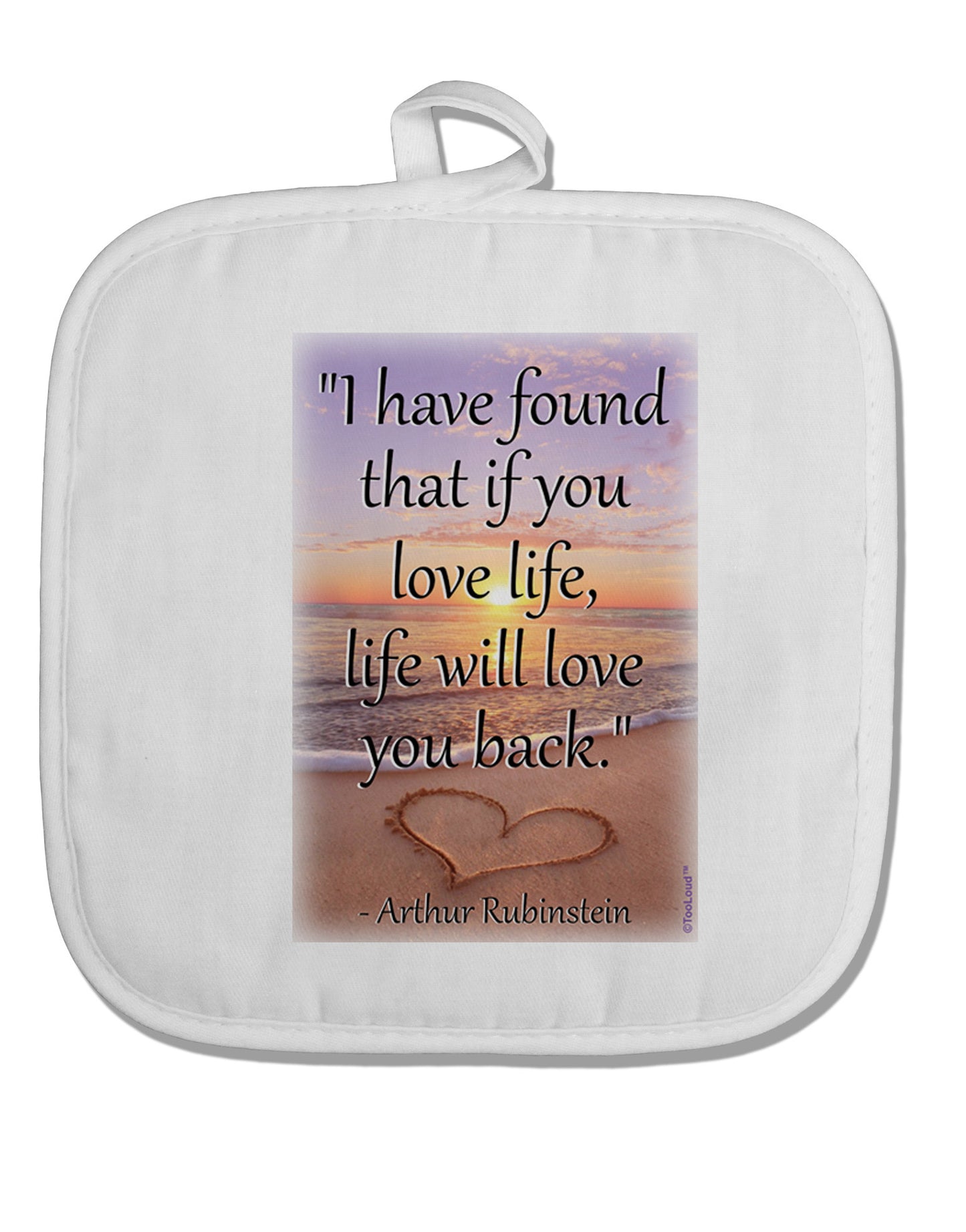 Life Will Love You Back White Fabric Pot Holder Hot Pad by TooLoud-Pot Holder-TooLoud-White-Davson Sales