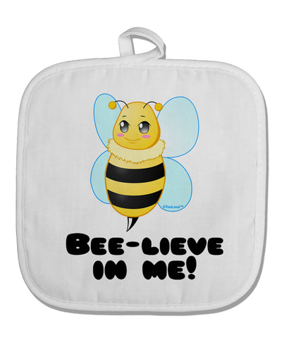 Bee-lieve In Me White Fabric Pot Holder Hot Pad-Pot Holder-TooLoud-White-Davson Sales